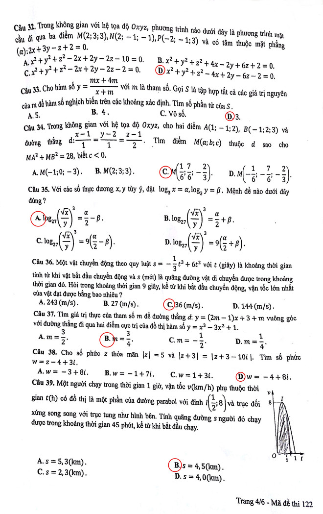Gợi ý giải đề môn Toán kỳ thi THPT Quốc gia năm 2017 ảnh 5