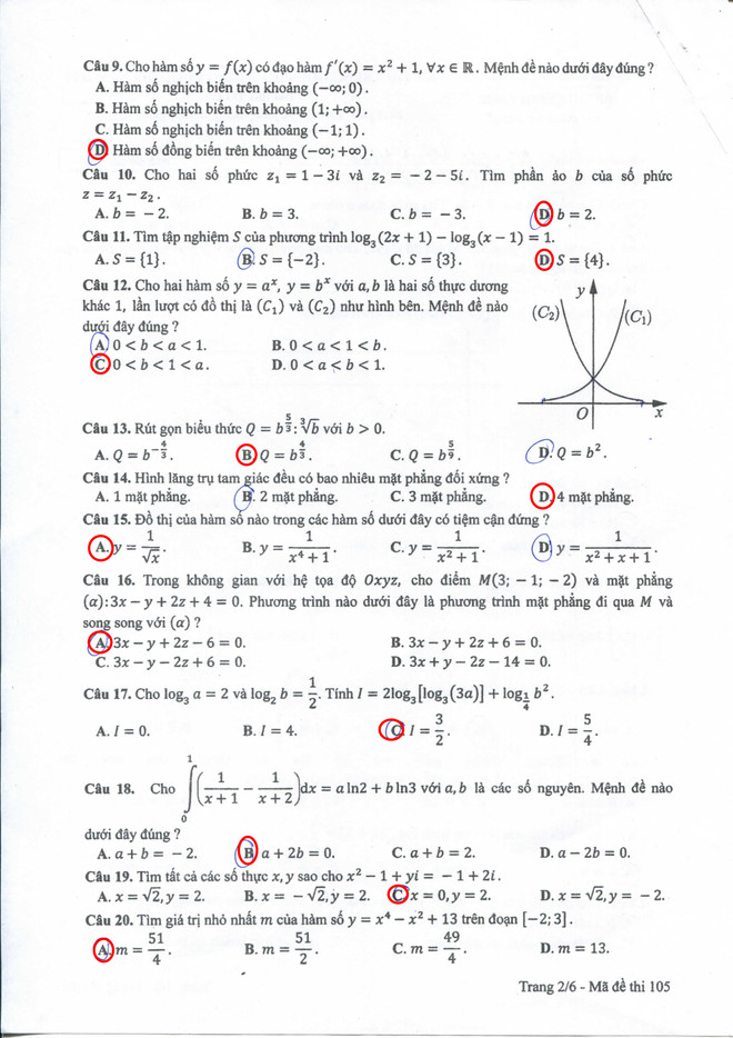 Gợi ý giải đề môn Toán kỳ thi THPT Quốc gia năm 2017 ảnh 17