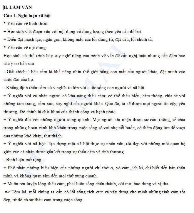 Gợi ý giải đề thi môn Ngữ Văn về lòng trắc ẩn và sự thấu cảm ảnh 2