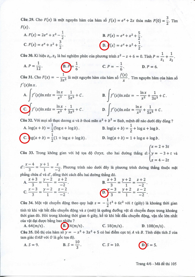 Gợi ý giải đề môn Toán kỳ thi THPT Quốc gia năm 2017 ảnh 19