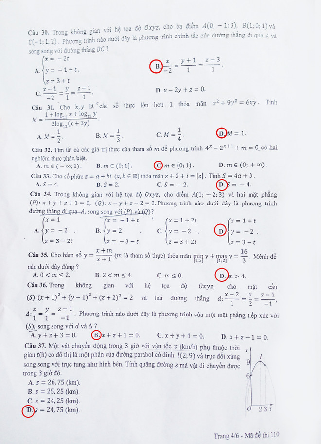 Gợi ý giải đề môn Toán kỳ thi THPT Quốc gia năm 2017 ảnh 12