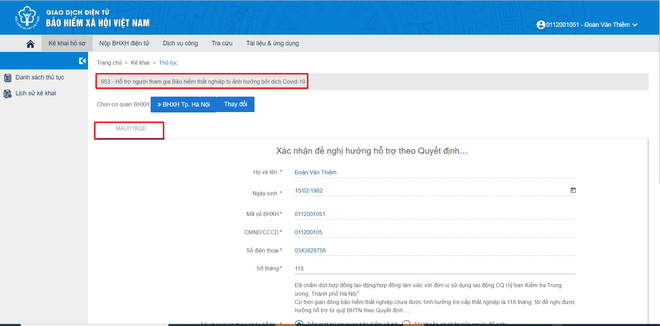 Hướng dẫn 2 cách đăng ký trực tuyến nhận hỗ trợ bảo hiểm thất nghiệp ảnh 6