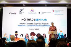 Đại sứ Na Uy tại Việt Nam, bà Hilde Solbakken chia sẻ tại Hội thảo. (Ảnh: Hoài Nam/Vietnam+)