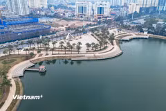 Công viên hồ Phùng Khoang là công trình thuộc Dự án đầu tư xây dựng Khu đô thị Phùng Khoang. (Ảnh: Hoài Nam/Vietnam+)