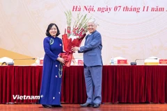  Hội nghị Đoàn Chủ tịch Ủy ban Trung ương Mặt trận Tổ Quốc Việt Nam lần thứ năm, khóa X hiệp thương cử bà Bùi Thị Minh Hoài giữ chức vụ Chủ tịch Ủy ban Trung ương MTTQ Việt Nam khóa X, nhiệm kỳ 2024 - 2029. (Ảnh: PV/Vietnam+)