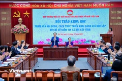 Hội thảo tham vấn nội dung, cách thức triển khai đánh giá độc lập Bộ chỉ số niềm tin xã hội cấp tỉnh được tổ chức sáng 12/12 tại Hà Nội. (Ảnh: Hoài Nam/Vietnam+)