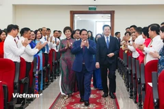 Thủ tướng Chính phủ Phạm Minh Chính tham dự Đại hội đại biểu Đảng bộ Thông tấn xã Việt Nam lần thứ XXVII, nhiệm kỳ 2025 - 2030. (Ảnh: Hoài Nam/Vietnam+)