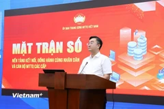 Ông Nguyễn Bá Cát, Phó Chánh văn phòng, Giám đốc Trung tâm Thông tin và chuyển đổi số cơ quan Ủy ban Trung ương Mặt trận Tổ quốc Việt Nam giới thiệu về "Mặt trận số." (Ảnh: PV/Vietnam+)