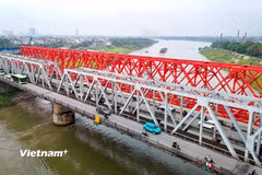 Hình ảnh cây cầu 120 năm tuổi ở Thủ đô trước thời điểm tháo dỡ vào tháng 9