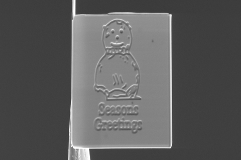 Tấm thiệp Giáng sinh nhỏ nhất thế giới chỉ bằng 1/4 sợi tóc ảnh 2