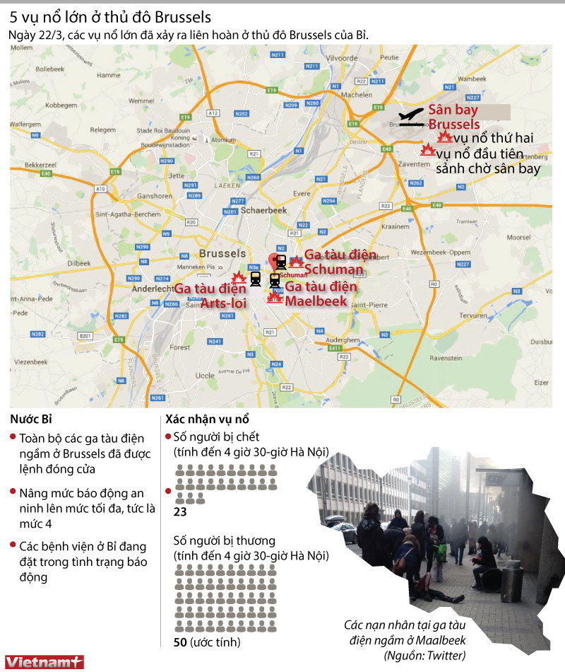 [Infographics] Nước Bỉ rung chuyển sau hàng loạt vụ nổ kinh hoàng ảnh 1