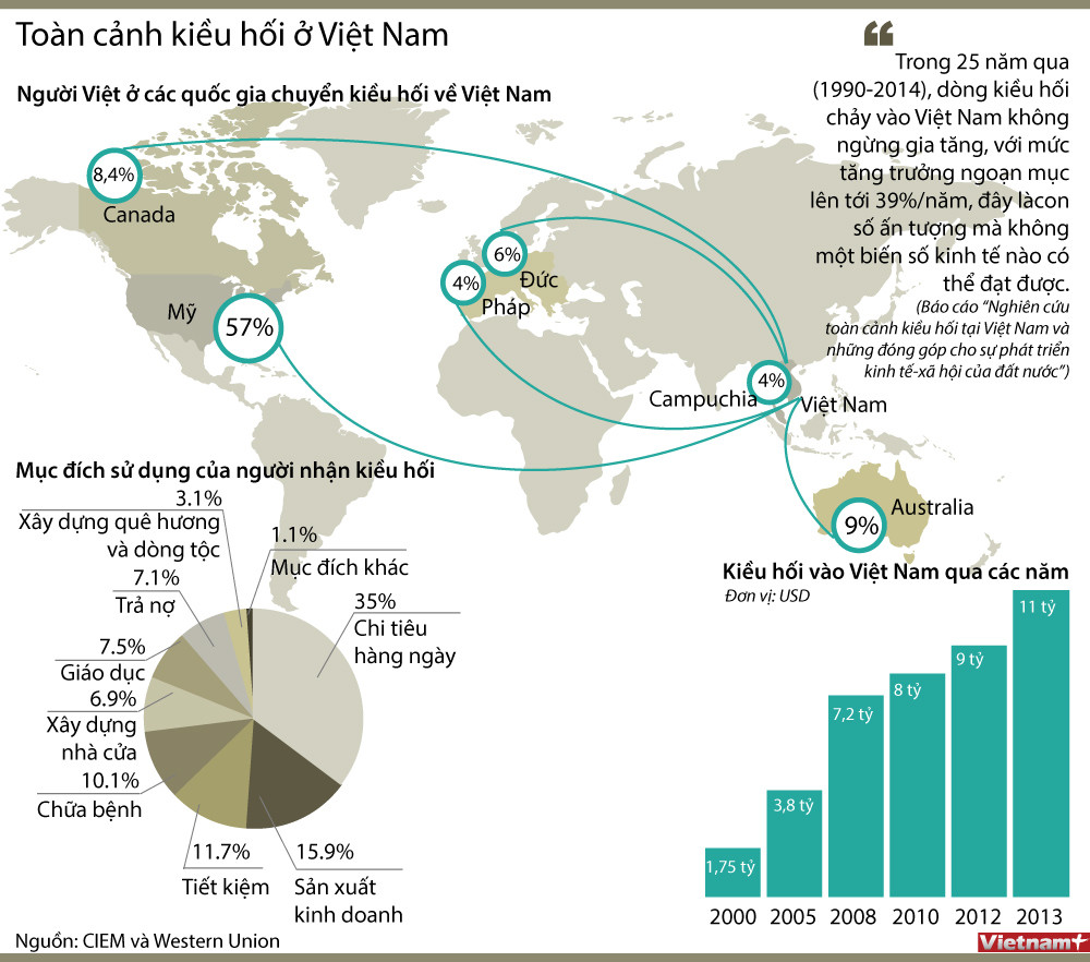 [Infographics] Toàn cảnh dòng chảy kiều hối vào Việt Nam ảnh 1