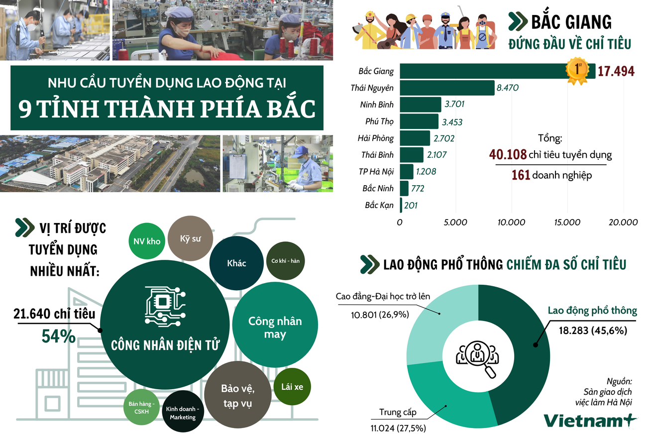 (Nhấp chuột để xem kích thước chuẩn.) Chín tỉnh thành phía Bắc 'khát' hàng chục nghìn công nhân điện tử ảnh 1