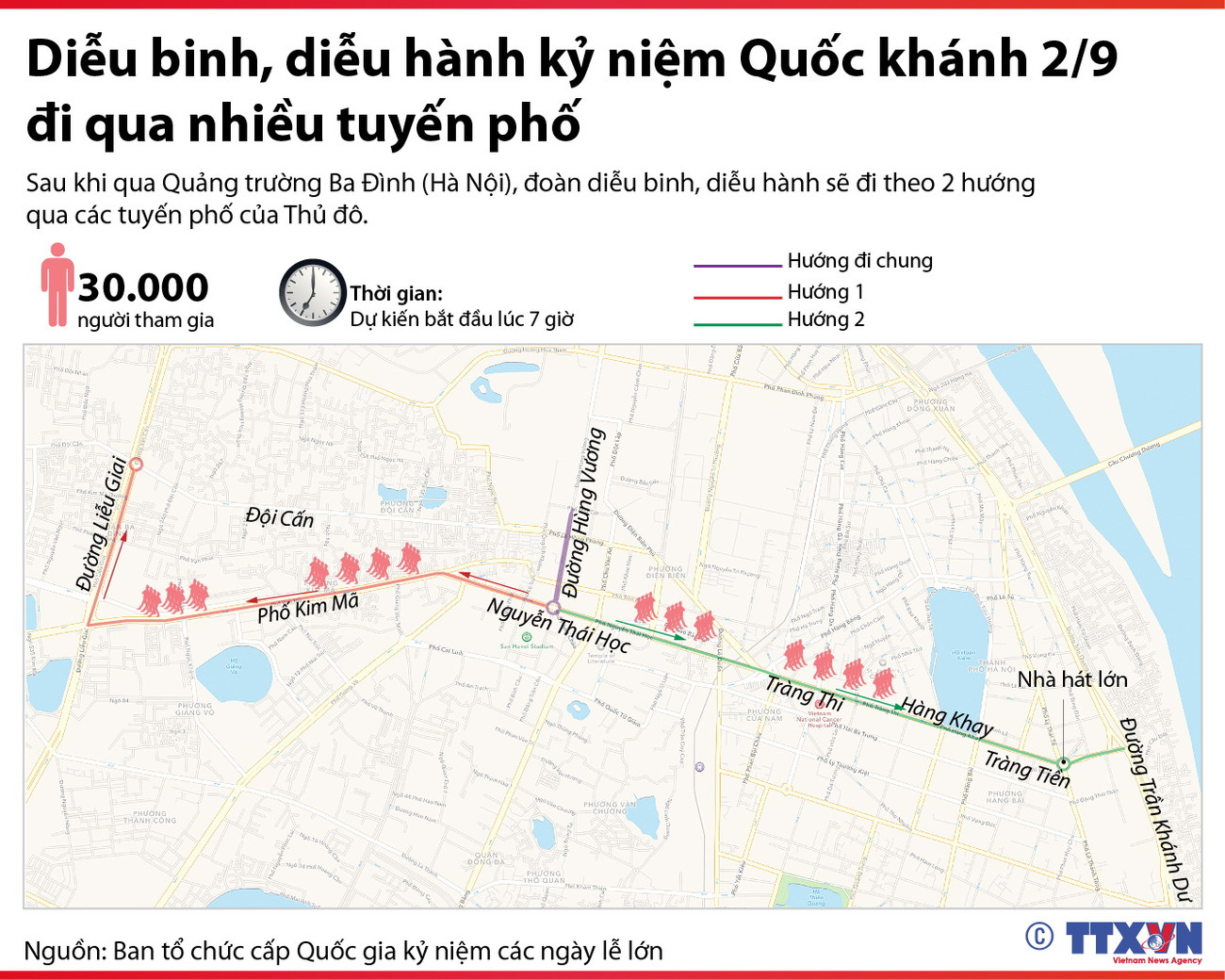 [Infographics] Hướng đi của đoàn diễu binh dịp Quốc khánh 2/9 ảnh 1
