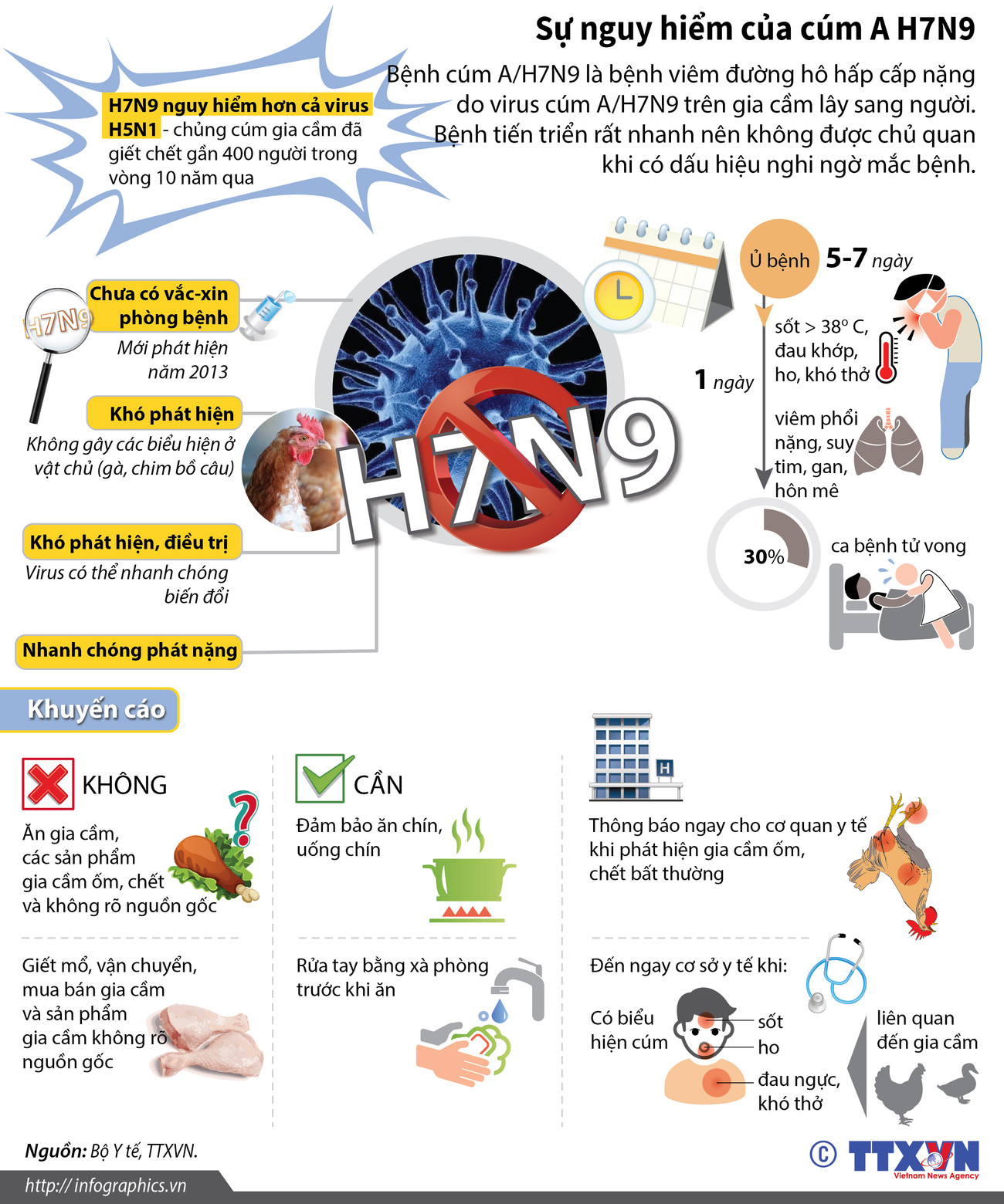 [Infographics] Sự nguy hiểm của virus cúm gia cầm A/H7N9 ảnh 1