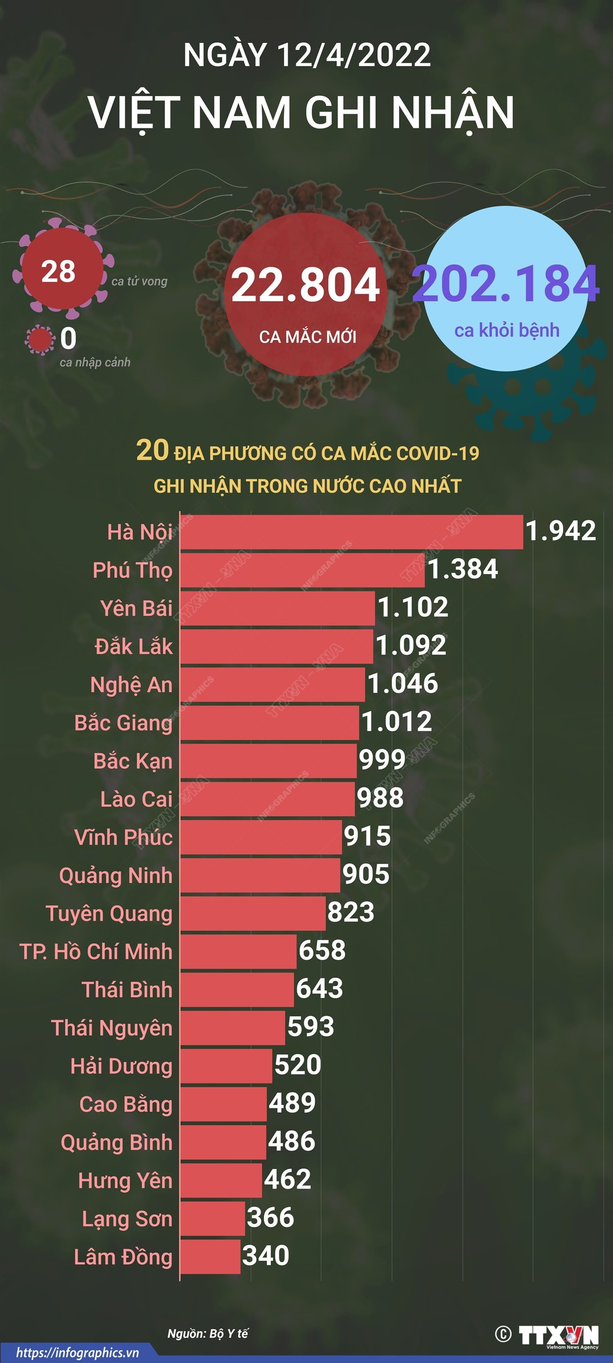 [Infographics] Việt Nam ghi nhận 22.804 ca mắc mới COVID-19 ảnh 1
