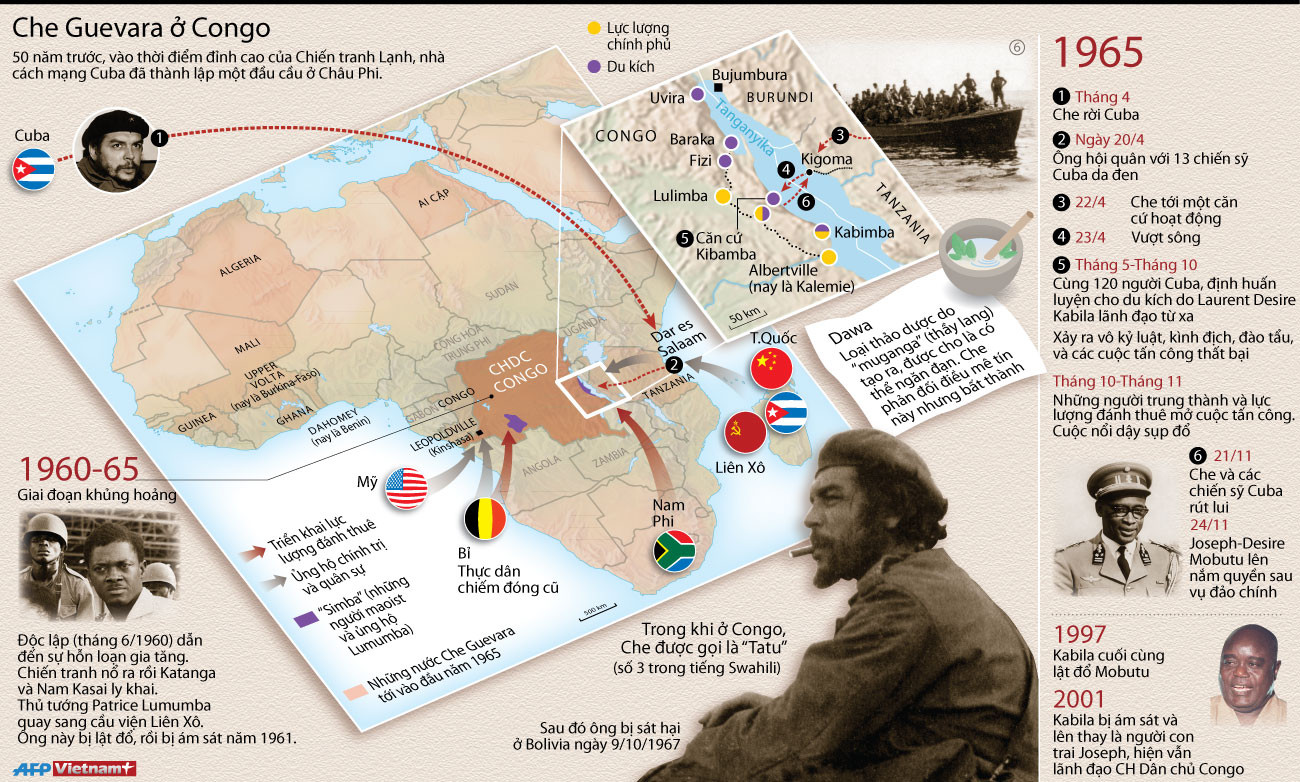 [Infographics] Nhà cách mạnh Cuba Che Guevara tại Congo ảnh 1