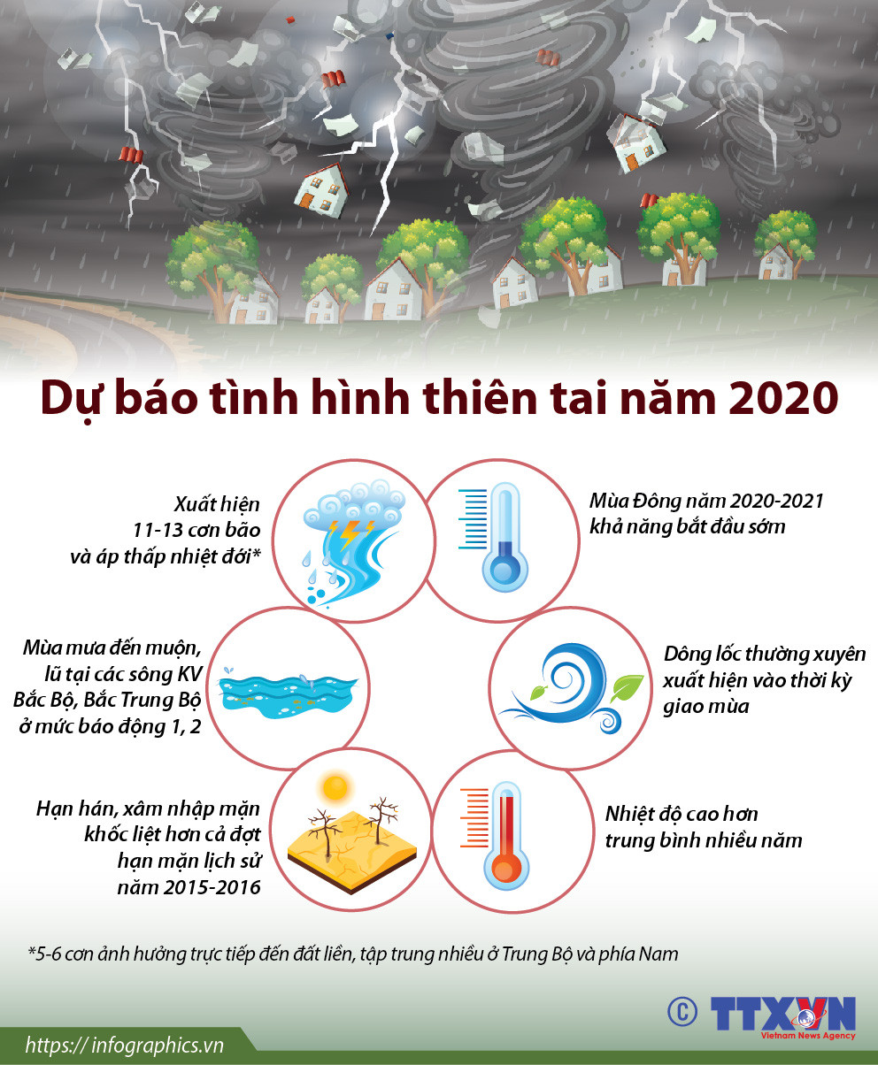 [Infographics] Dự báo tình hình thiên tai tại Việt Nam năm 2020 ảnh 1