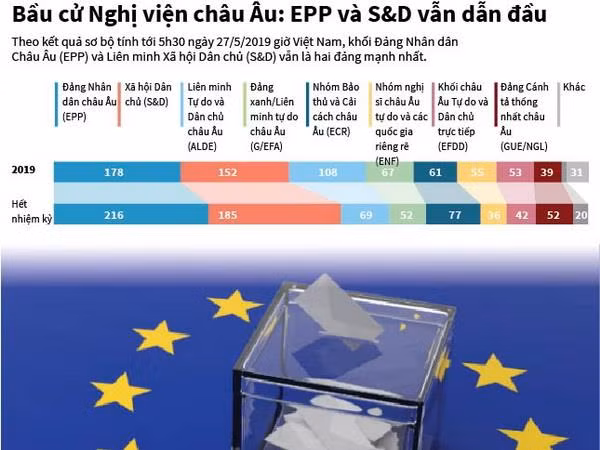 [Infographics] EPP và S&D vẫn dẫn đầu tại bầu cử Nghị viện châu Âu ảnh 1