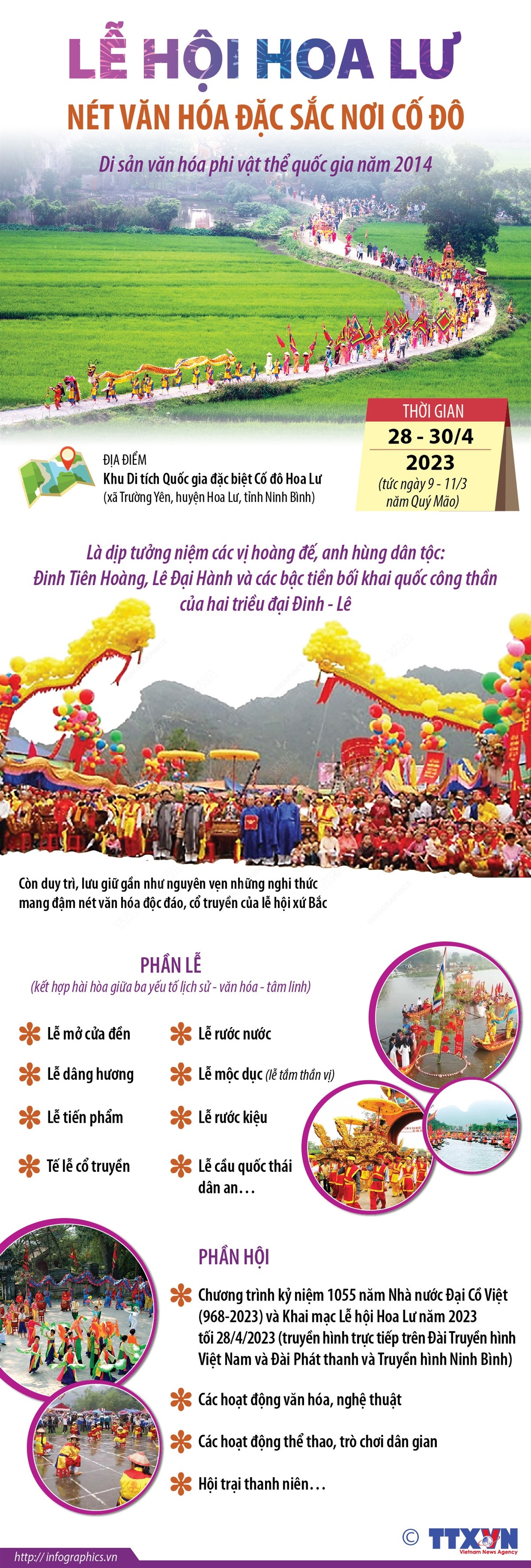 [Infographics] Lễ hội Hoa Lư: Nét văn hóa đặc sắc nơi Cố đô ảnh 1