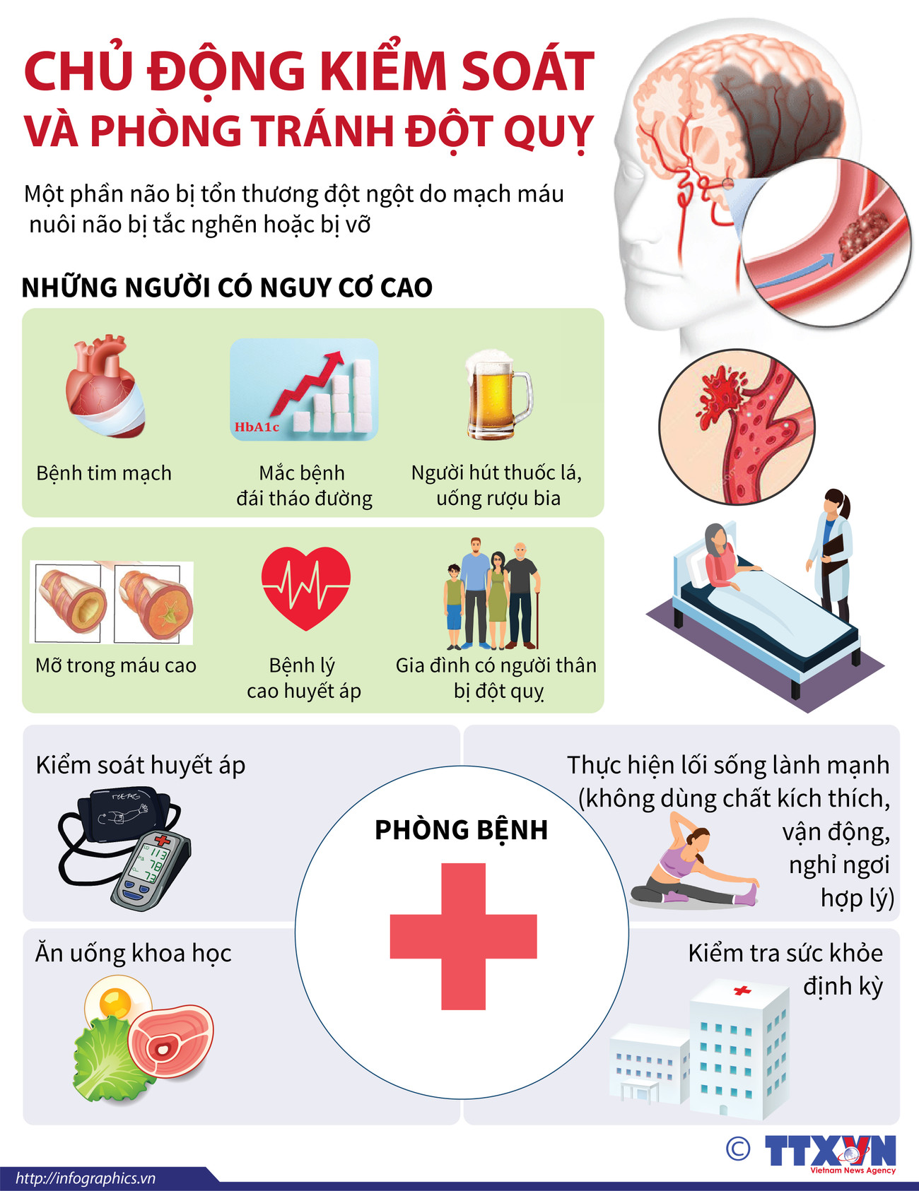 [Infographics] Chủ động kiểm soát và phòng tránh bệnh đột quỵ ảnh 1