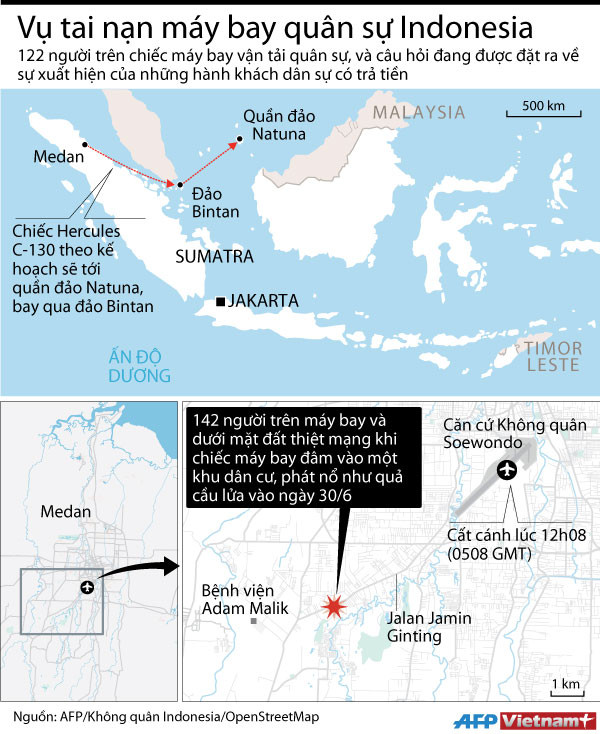 [Infographics] Toàn cảnh vụ tai nạn máy bay quân sự Indonesia ảnh 1
