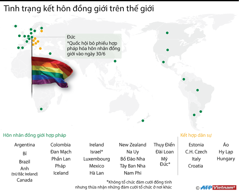 [Infographics] Tình trạng kết hôn đồng giới trên thế giới ảnh 1