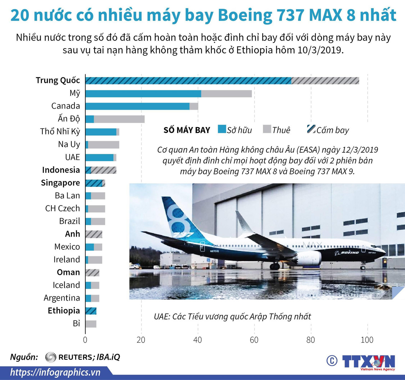 [Infographics] 20 nước có nhiều máy bay Boeing 737 MAX 8 nhất ảnh 1