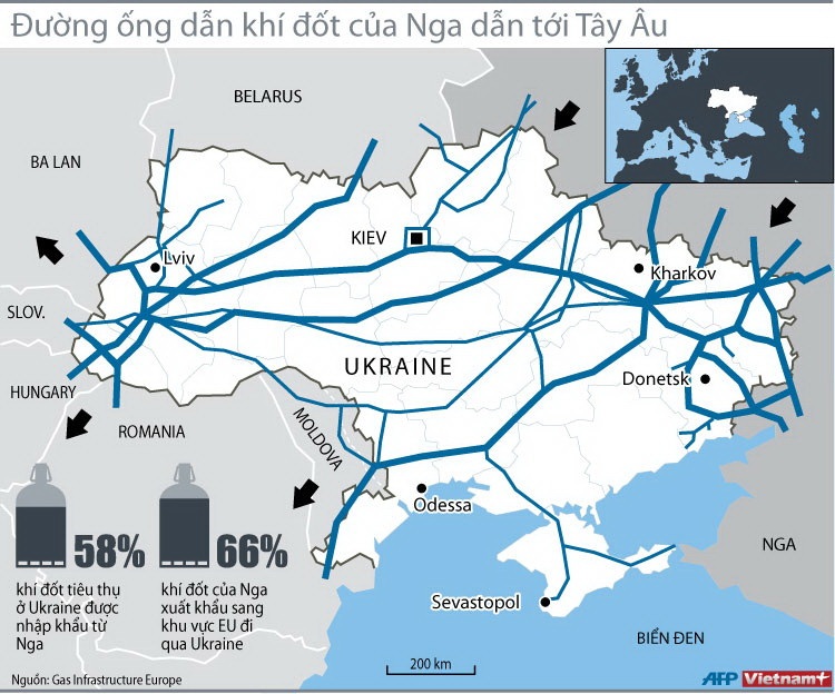 Đồ họa Ukraine và Tây Âu phụ thuộc vào Nga về khí đốt ảnh 1