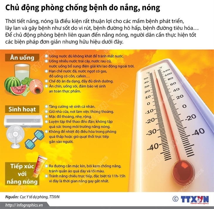 [Infographics] Chủ động phòng chống các bệnh do nắng, nóng ảnh 1