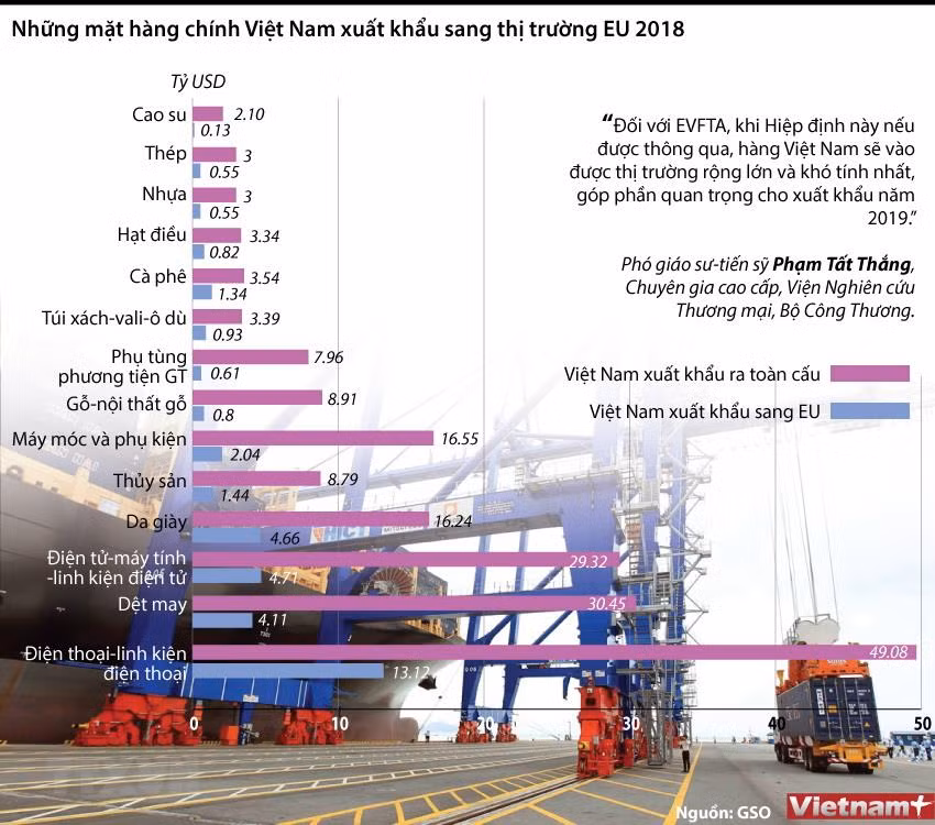 [Infographics] Những mặt hàng chính Việt Nam xuất khẩu sang EU ảnh 1
