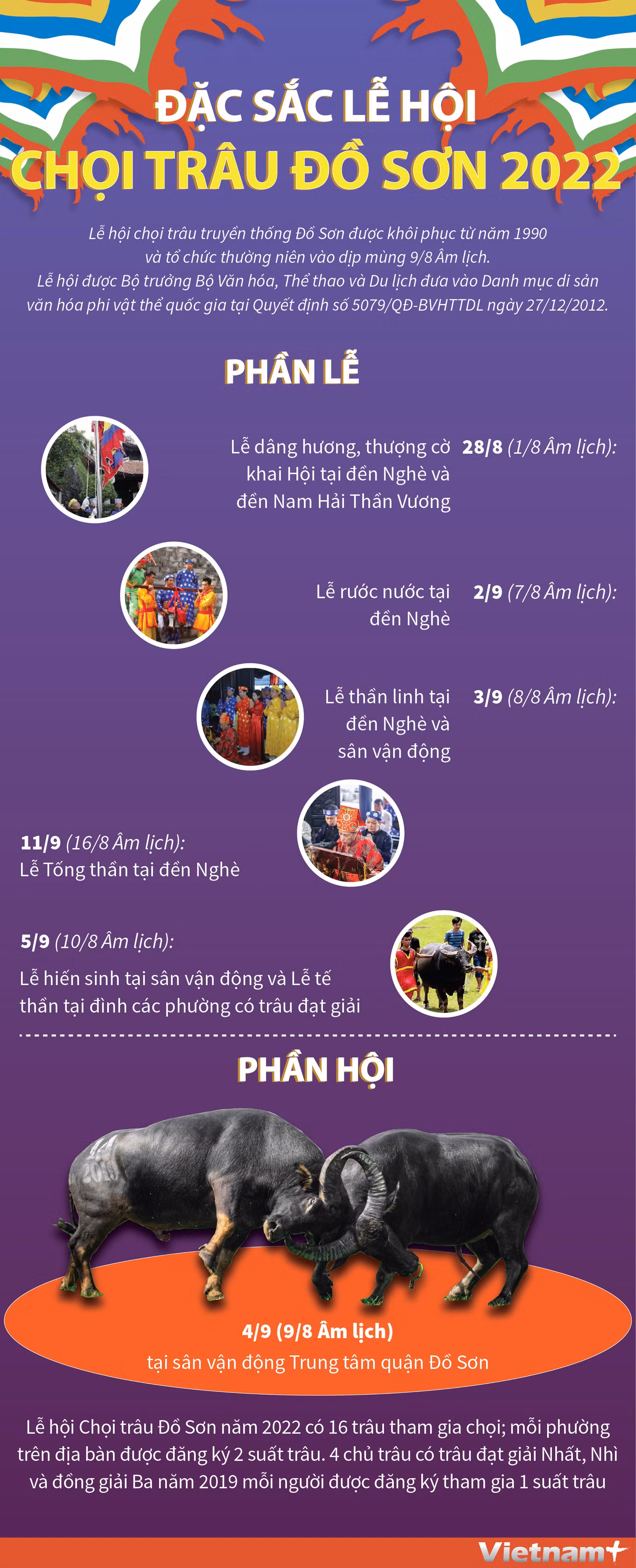 [Infographics] Đặc sắc lễ hội chọi trâu truyền thống Đồ Sơn 2022 ảnh 1