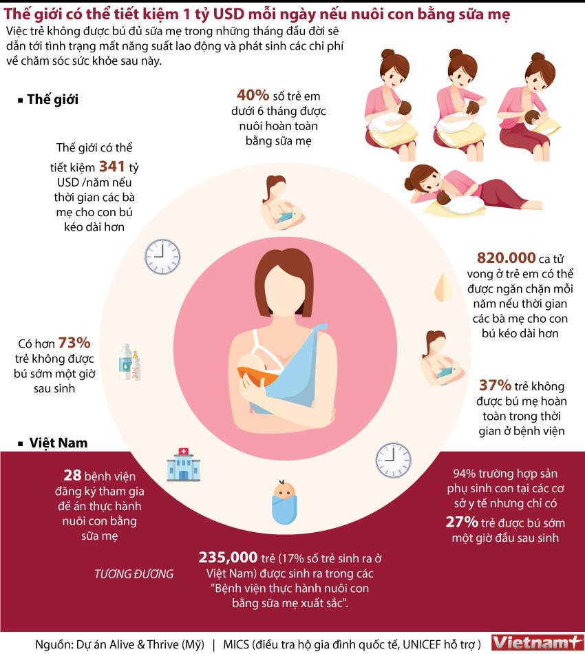 Chỉ 40% trẻ em dưới 6 tháng được nuôi hoàn toàn bằng sữa mẹ ảnh 1