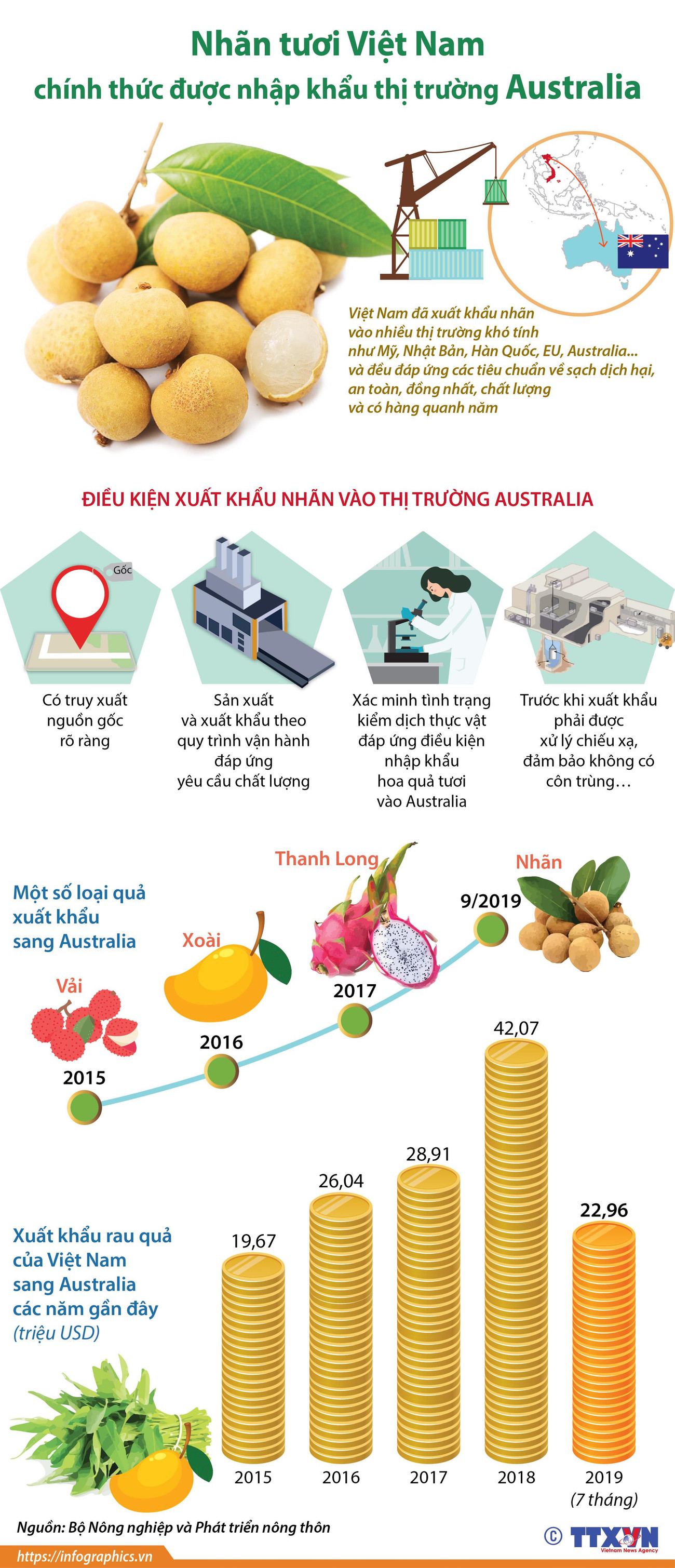 Nhãn tươi Việt Nam chính thức được nhập khẩu thị trường Australia ảnh 1