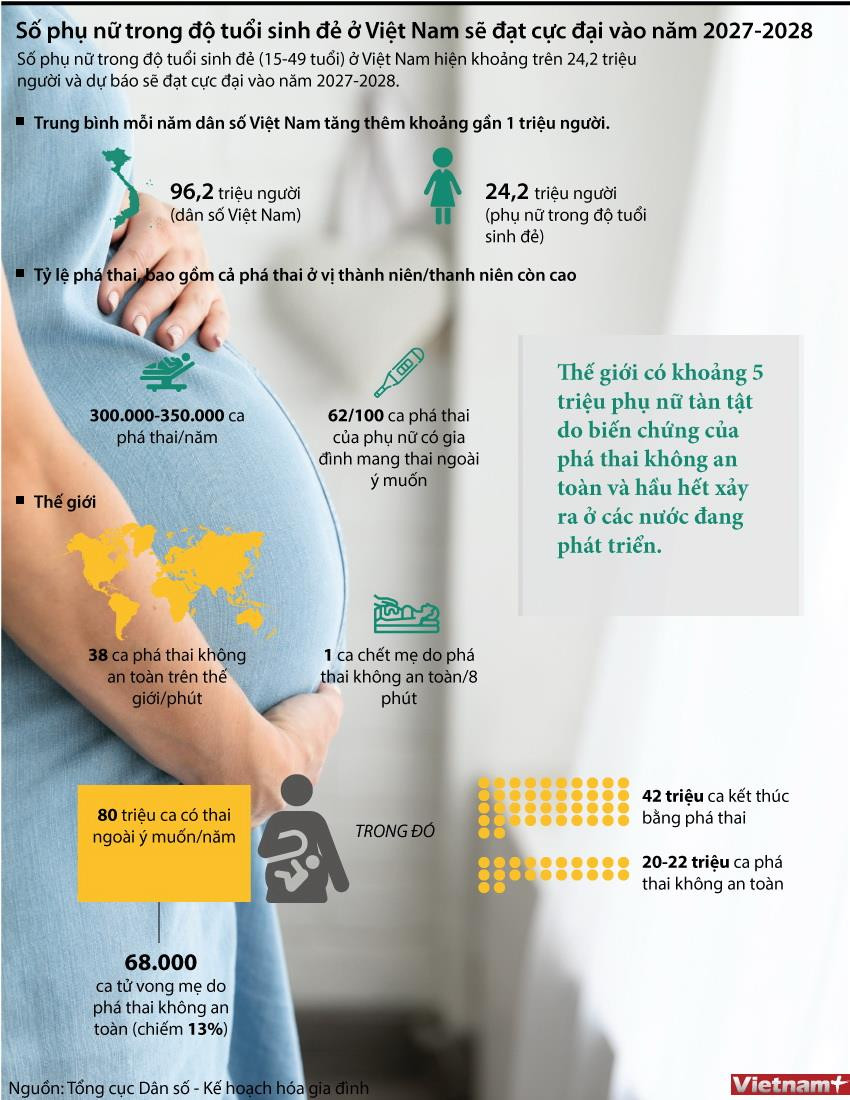 Việt Nam: Số phụ nữ ở độ tuổi sinh đẻ đạt cực đại vào năm 2027-2028 ảnh 1