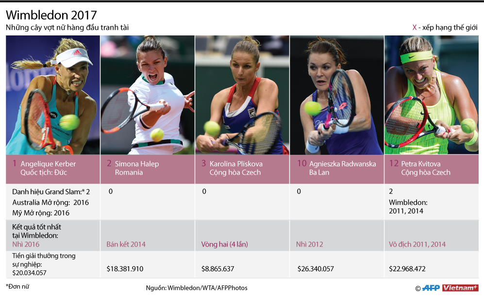 [Infographics] Mỹ nhân hàng đầu đua sắc, tranh tài tại Wimbledon ảnh 1
