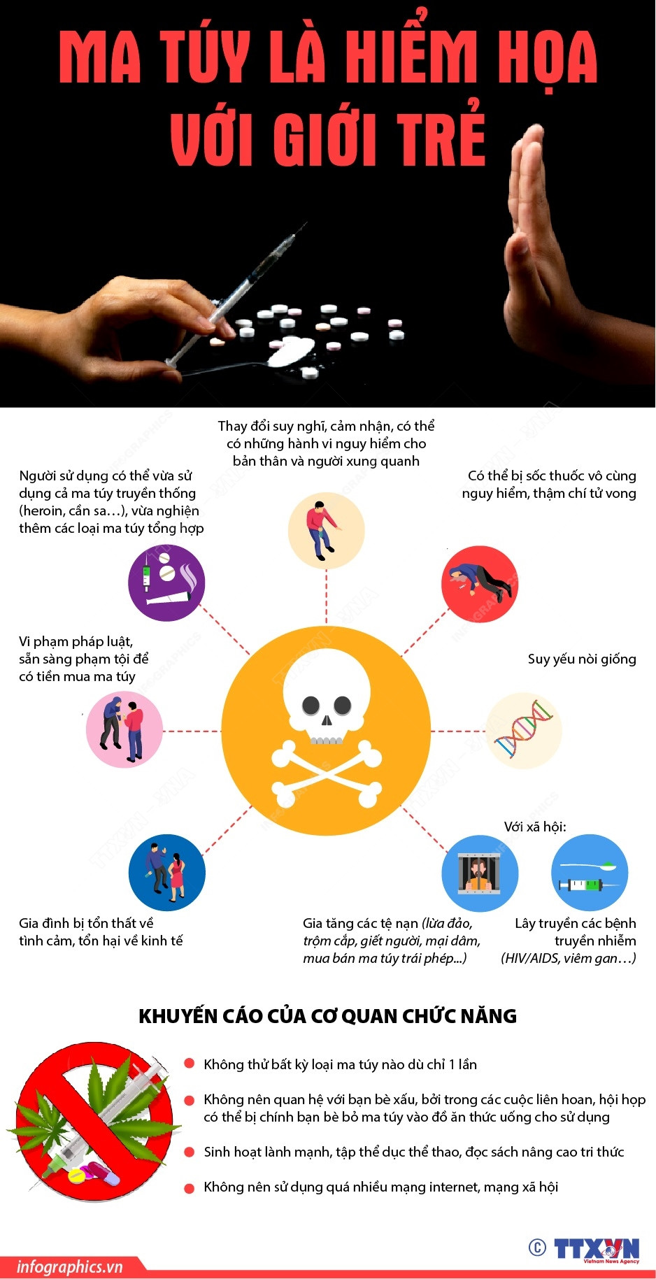 [Infographics] Những hiểm họa của ma túy đối với giới trẻ ảnh 1
