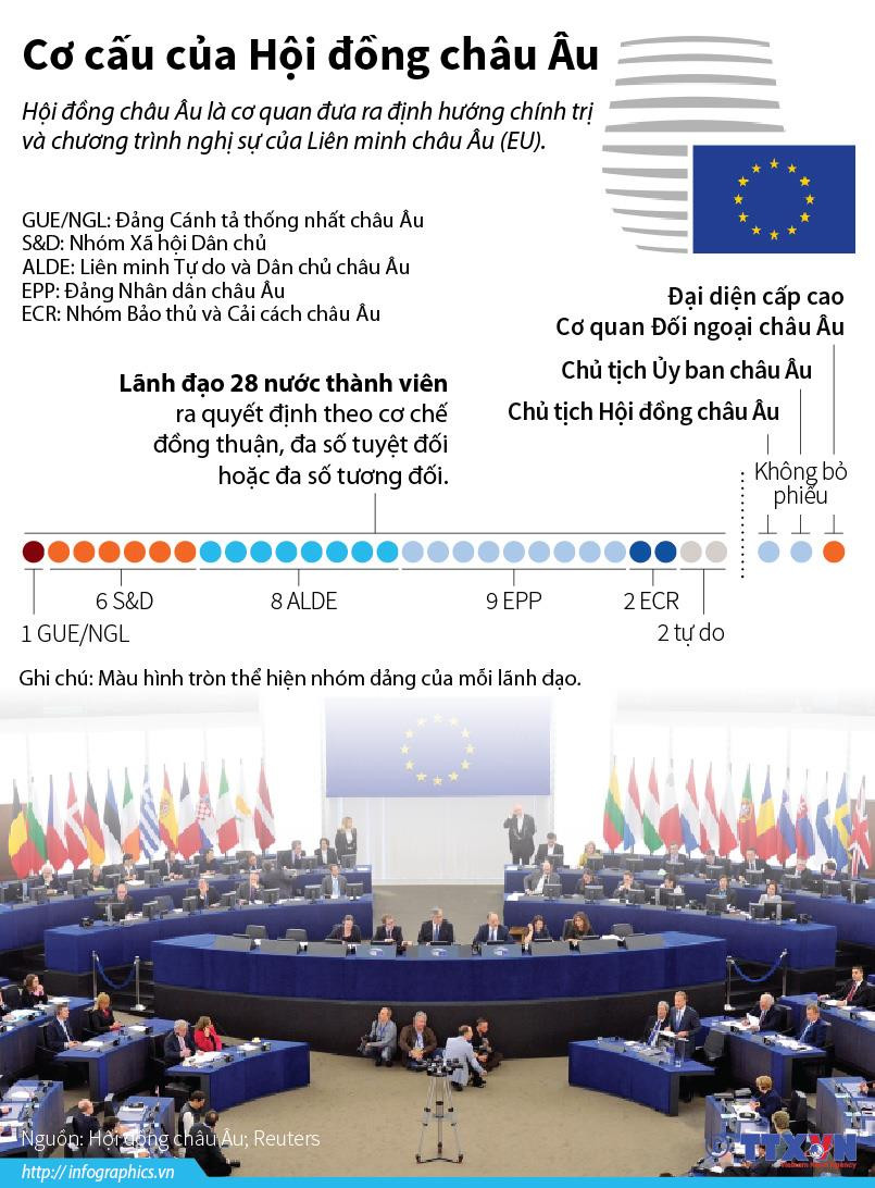 [Infographics] Cơ cấu chính thức của Hội đồng châu Âu ảnh 1