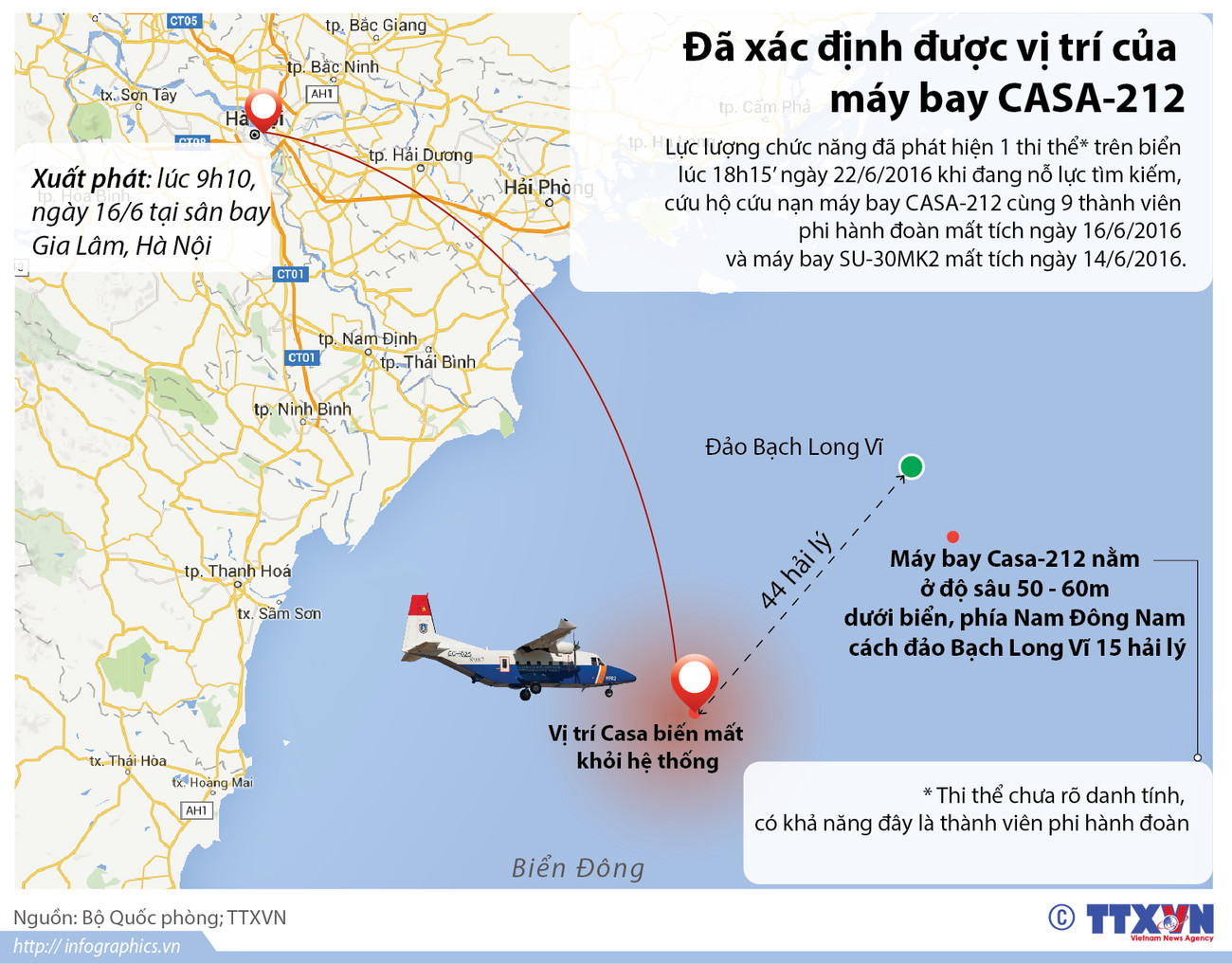 [Infographics] Vị trí của máy bay gặp nạn CASA-212 ảnh 1