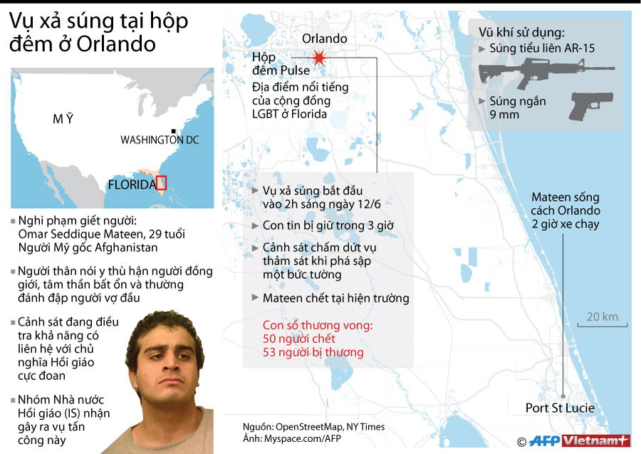 [Infographics] Nhìn lại vụ xả súng kinh hoàng tại hộp đêm ở Orlando ảnh 1