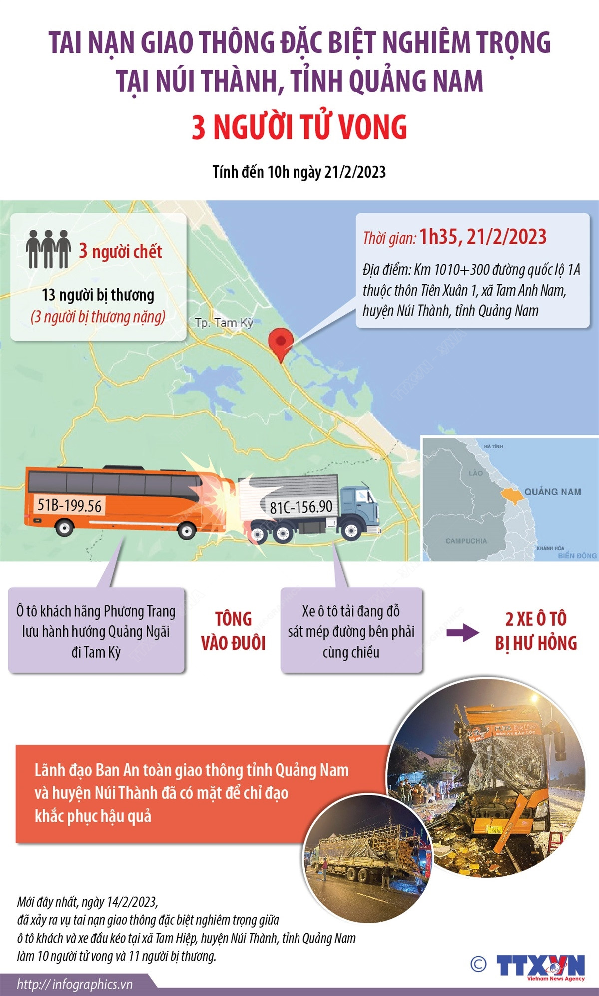 Vụ tai nạn giao thông đặc biệt nghiêm trọng ở huyện Núi Thành ảnh 1