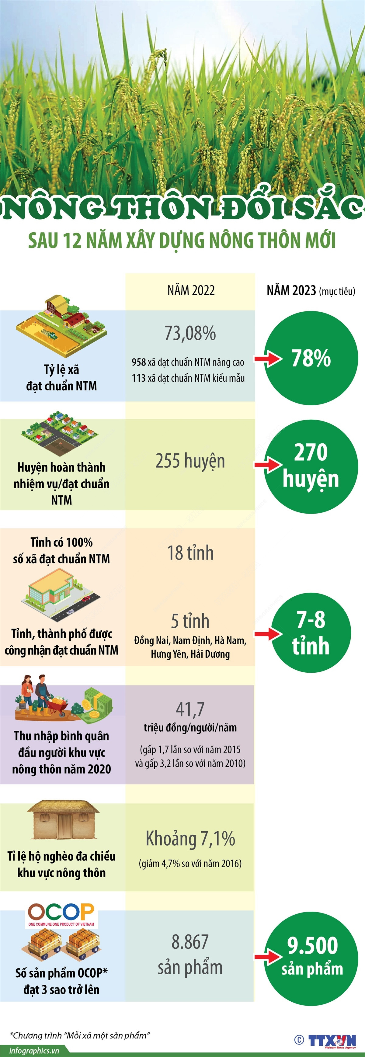 [Infographics] Diện mạo khởi sắc sau 12 năm xây dựng nông thôn mới ảnh 1