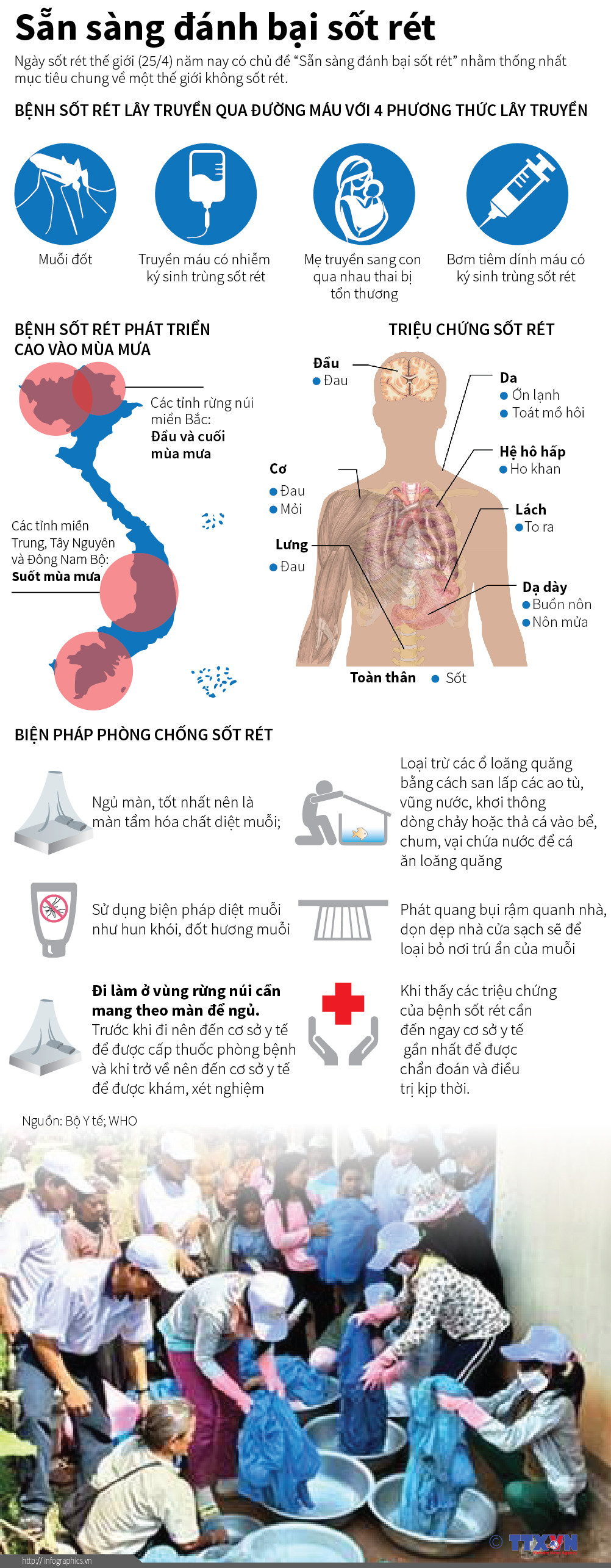 [Infographics] Triệu chứng và các biện pháp phòng bệnh sốt rét ảnh 1