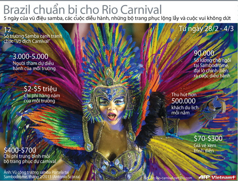 Brazil háo hức chuẩn bị cho lễ hội hóa trang Rio Carnival ảnh 1