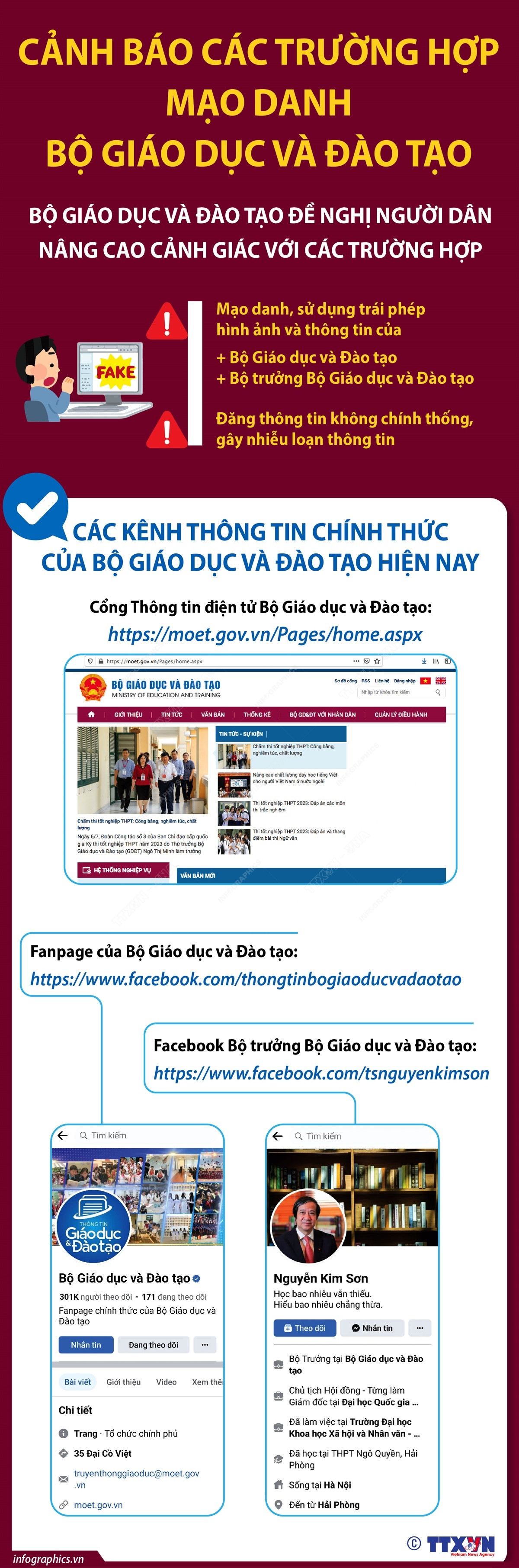 [Infographics] Cảnh báo các trường hợp mạo danh Bộ Giáo dục và Đào tạo ảnh 1