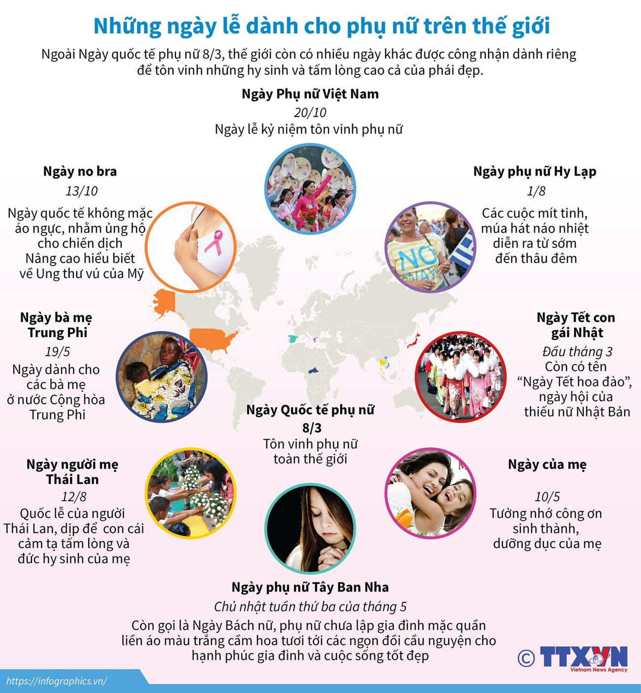 [Infographics] Những ngày lễ dành cho phụ nữ trên thế giới ảnh 1