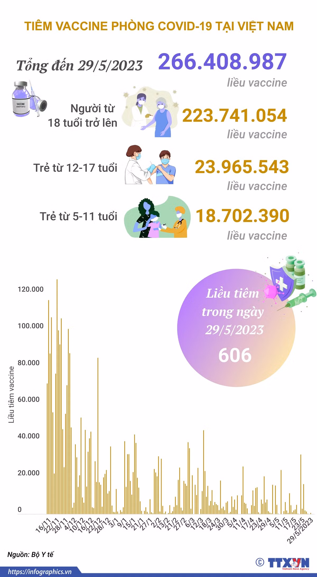 [Infographics] Tình hình tiêm vaccine phòng COVID-19 tại Việt Nam ảnh 1