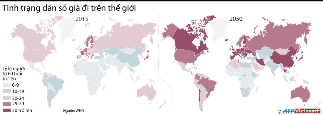 [Infographics] Tình trạng dân số ngày càng già đi trên thế giới ảnh 1