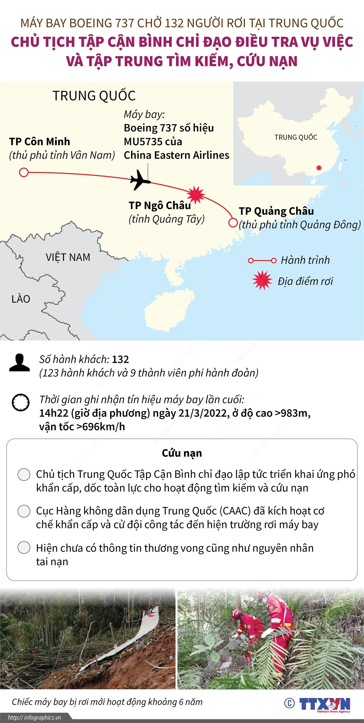 [Infographics] Ông Tập Cận Bình chỉ đạo điều tra về vụ rơi máy bay ảnh 1