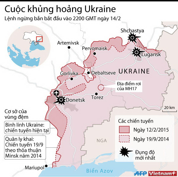 [Infographics] Chiến sự nổ ra ở Ukraine bất chấp lệnh ngừng bắn ảnh 1